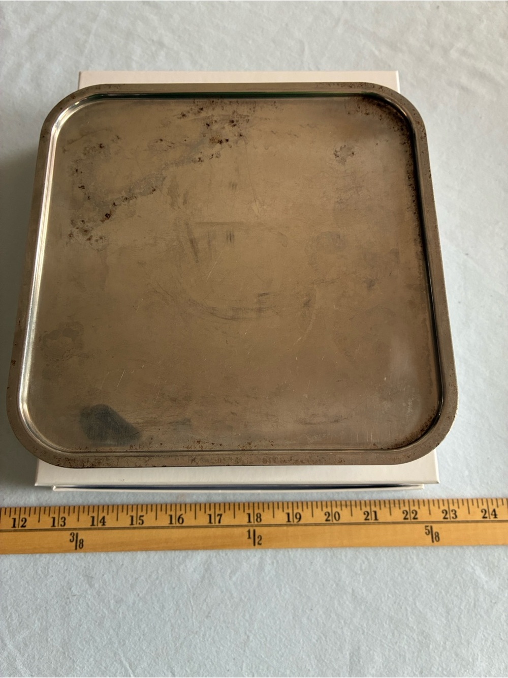 Vintage 1950’s Stainless Steel Refrigerator 8x8x3 Container/Storage w Lid